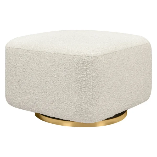 Babyletto Pre-Order Kiwi Gliding Ottoman in Ivory Boucle & golden base Fashion