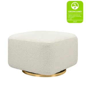 Babyletto Pre-Order Kiwi Gliding Ottoman in Ivory Boucle & golden base Fashion