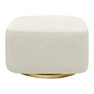 Babyletto Pre-Order Kiwi Gliding Ottoman in Ivory Boucle & golden base Fashion