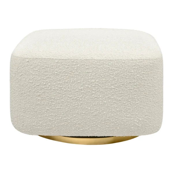 Babyletto Pre-Order Kiwi Gliding Ottoman in Ivory Boucle & golden base Fashion