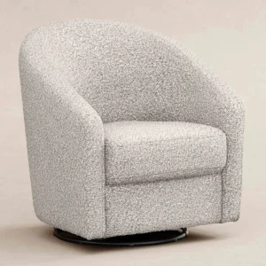 Babyletto Pre-Order Madison Swivel Glider in Boucle - Black White Boucle Hot