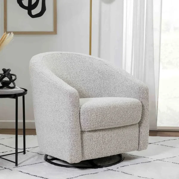 Babyletto Pre-Order Madison Swivel Glider in Boucle - Black White Boucle Hot