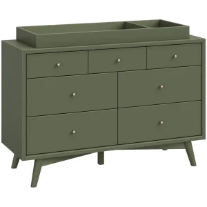 Babyletto Pre-Order Palma 7-Drawer Assembled Double Dresser - Olive Fashion