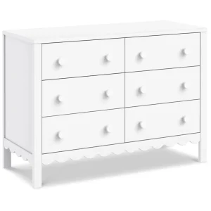 DaVinci Pre-Order Sammy Scallop 6-Drawer Dresser - White Outlet