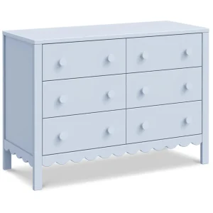 DaVinci Pre-Order Sammy Scallop 6-Drawer Dresser Exclusive - Powder Blue Fashion