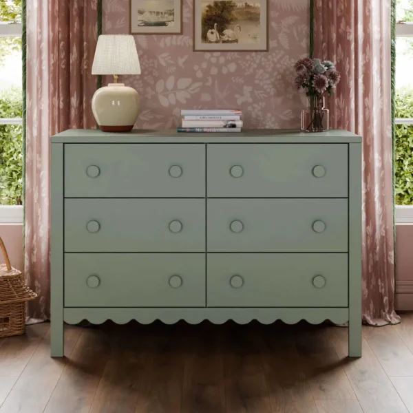 DaVinci Pre-Order Sammy Scallop 6-Drawer Dresser Exclusive - Light Sage Online