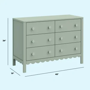 DaVinci Pre-Order Sammy Scallop 6-Drawer Dresser Exclusive - Light Sage Online