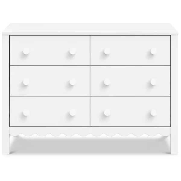 DaVinci Pre-Order Sammy Scallop 6-Drawer Dresser - White Outlet