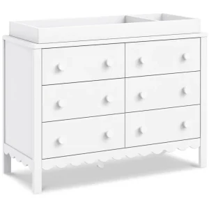 DaVinci Pre-Order Sammy Scallop 6-Drawer Dresser - White Outlet