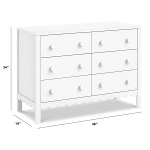 DaVinci Pre-Order Sammy Scallop 6-Drawer Dresser - White Outlet