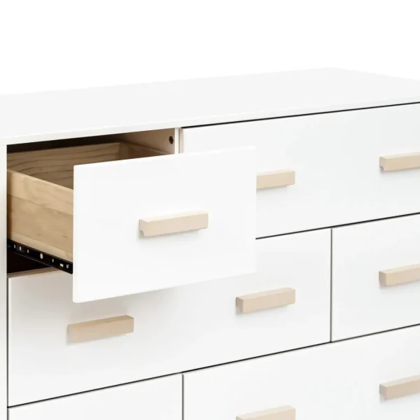 Babyletto Pre-Order Scoot 6-Drawer Dresser - White/Washed Natural Fashion