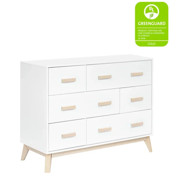 Babyletto Pre-Order Scoot 6-Drawer Dresser - White/Washed Natural Fashion