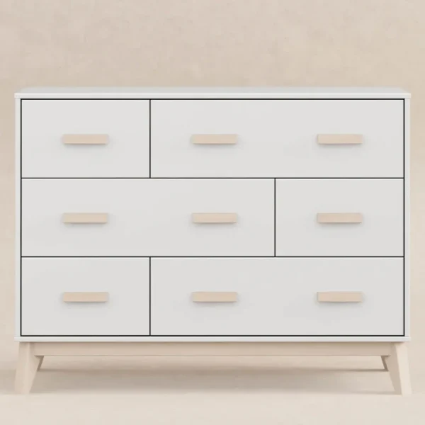 Babyletto Pre-Order Scoot 6-Drawer Dresser - White/Washed Natural Fashion