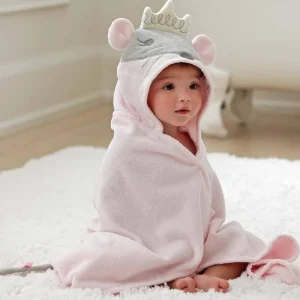 Elegant Baby Princess Mousie Hooded Baby Bath Wrap New