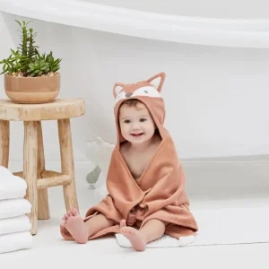 Elegant Baby Rust Fox Hooded Baby Bath Wrap Fashion