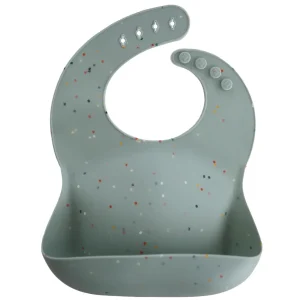 Mushie Silicone Baby Bib - Cambridge Blue Confetti Sale