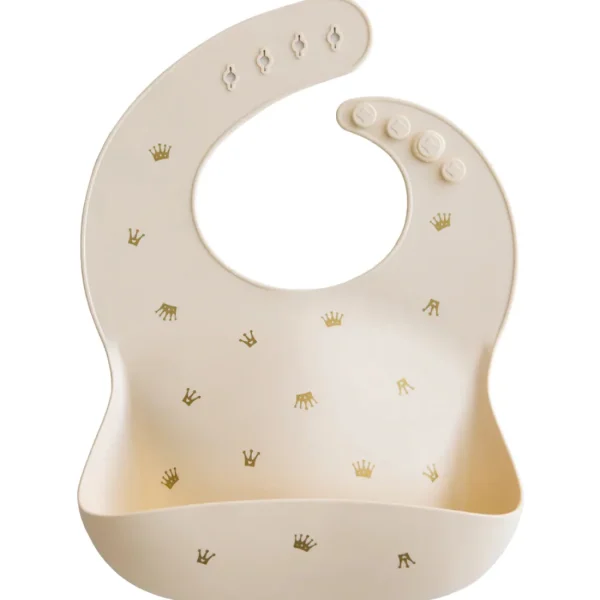 Mushie Silicone Baby Bib - Crowns Best