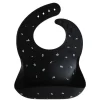 Mushie Silicone Baby Bib - Numbers Black Hot