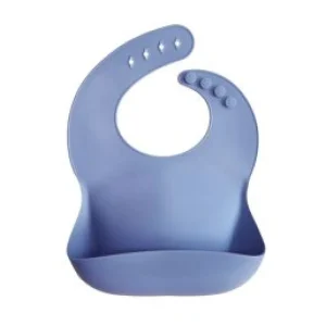 Mushie Silicone Baby Bib - Powder Blue Clearance