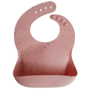 Mushie Silicone Baby Bib - Powder Pink Confetti Fashion