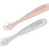 Beaba Silicone Spoon 1st Age 2pcs Set - Old Pink New