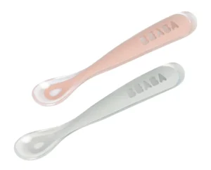 Beaba Silicone Spoon 1st Age 2pcs Set - Old Pink New