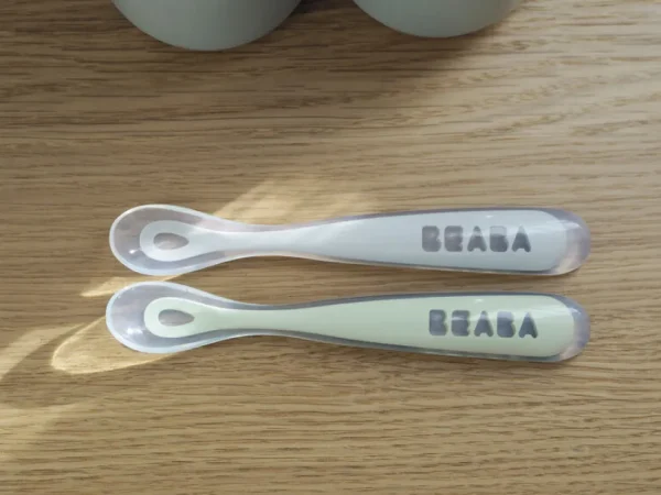 Beaba Silicone Spoon 1st Age 2pcs Set - Sage Green Hot