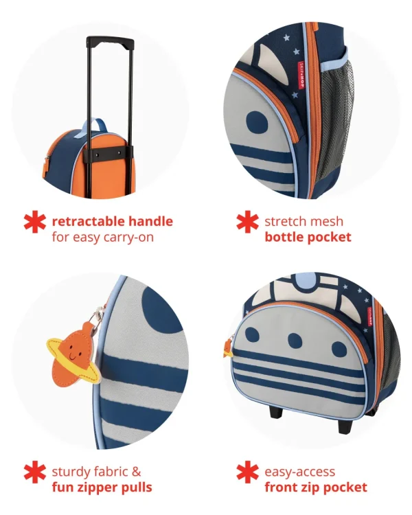 Skip Hop Spark Style Kids Carry On Rolling Luggage - Rocket Fashion