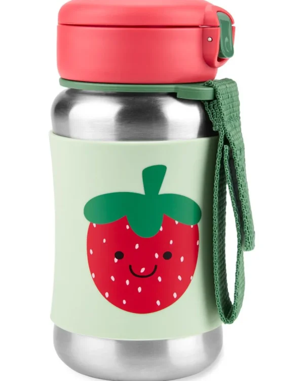 Skip Hop Spark Style Stainless Steel Straw Bottle - Strawberry Outlet