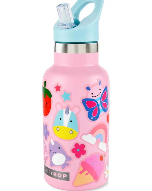 Skip Hop Stainless Steel Canteen Bottle With Stickers - Pink Sale