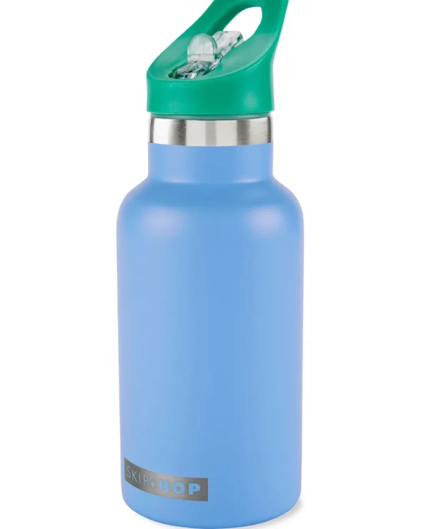 Skip Hop Stainless Steel Canteen Bottle With Stickers - Blue Clearance