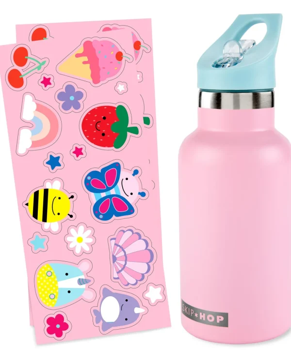 Skip Hop Stainless Steel Canteen Bottle With Stickers - Pink Sale