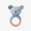 Elegant Baby Stone Blue Bear Wooden Baby Rattle Sale