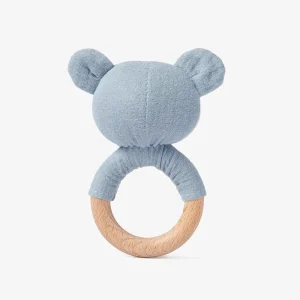 Elegant Baby Stone Blue Bear Wooden Baby Rattle Sale