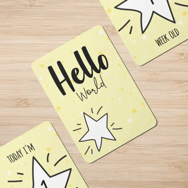 Twinkle u0026 Giraffe Yellow Twinkle Stars Baby Milestone Cards - Set of 25 Online