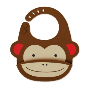 Skip Hop Zoo Fold & Go Silicone Bib - Monkey Sale