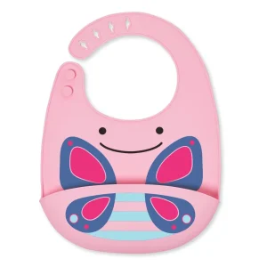 Skip Hop Zoo Fold & Go Silicone Bib - Butterfly Fashion