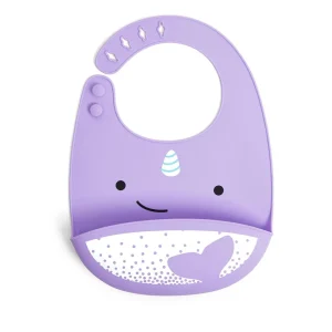 Skip Hop Zoo Fold & Go Silicone Bib - Narwhal Sale