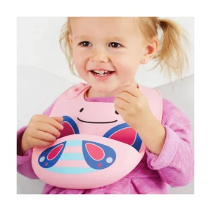 Skip Hop Zoo Fold & Go Silicone Bib - Butterfly Fashion