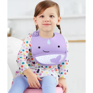 Skip Hop Zoo Fold & Go Silicone Bib - Narwhal Sale