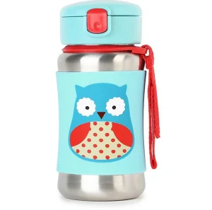 Skip Hop Zoo Stainless Steel Straw Bottle - Owl Hot