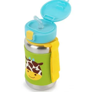 Skip Hop Zoo Stainless Steel Straw Bottle - Giraffe Sale