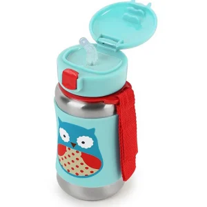 Skip Hop Zoo Stainless Steel Straw Bottle - Owl Hot